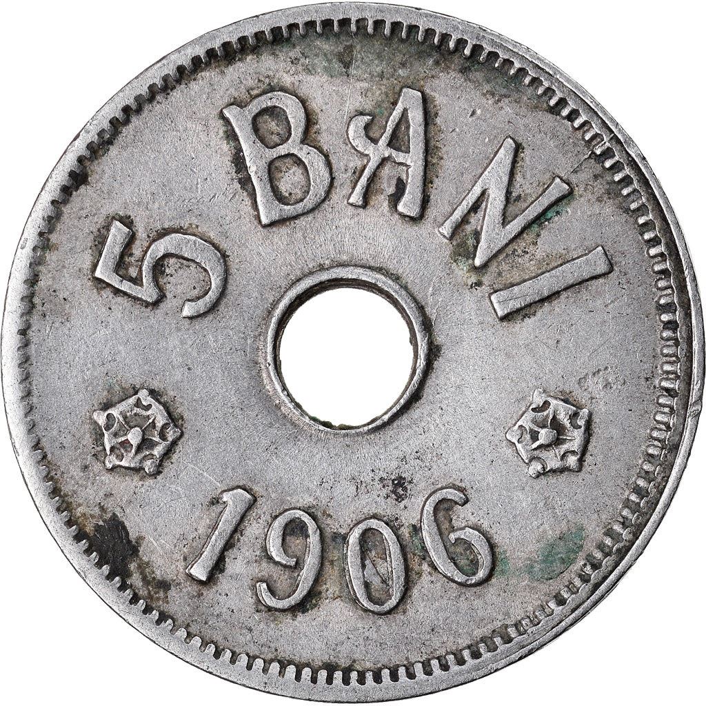 Romanian Coin 10 Bani, King Carol I, Ribbon, Romania, 1905 - 1906