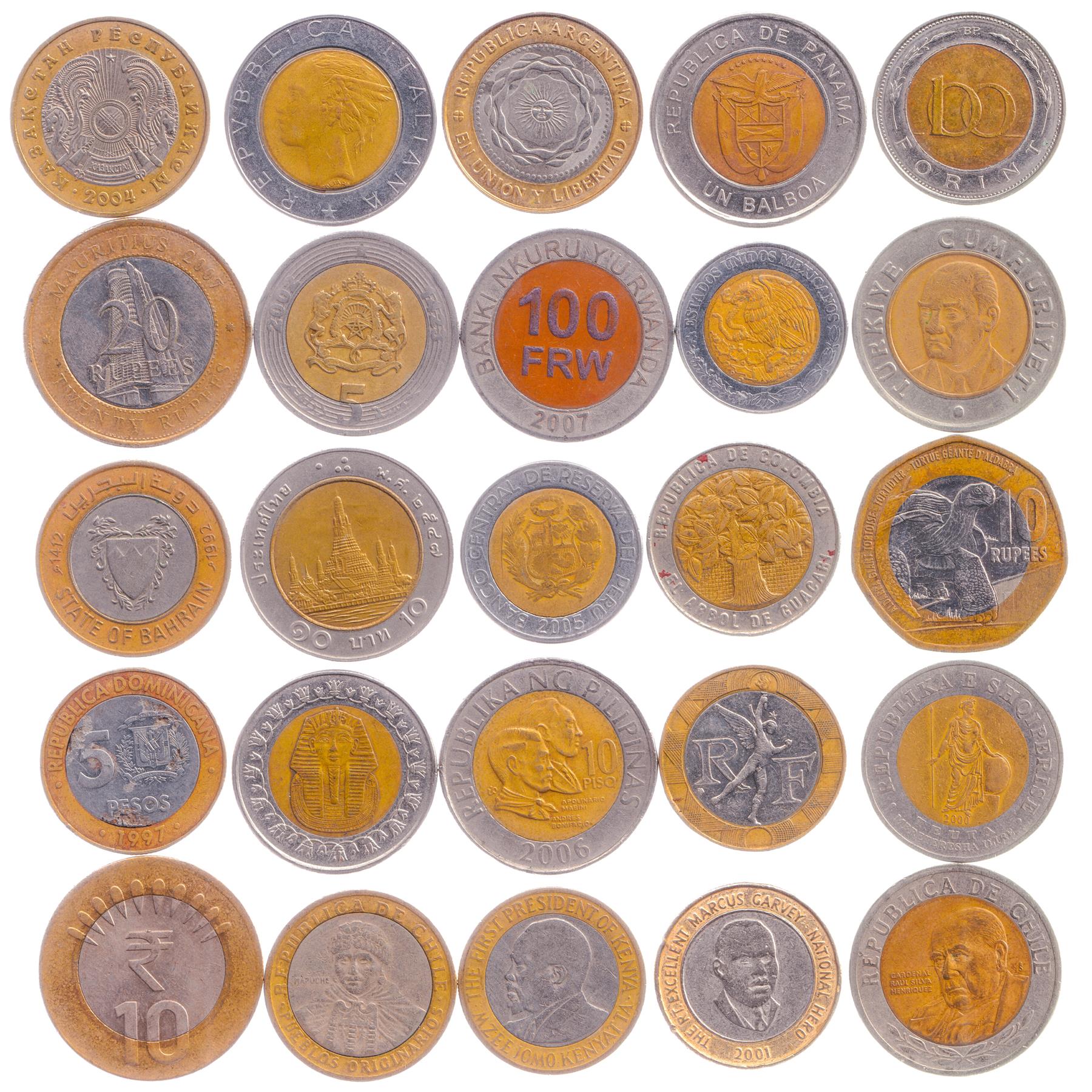 BI Metallic Coins Mixed Wold Coin Collection Various World Countries a