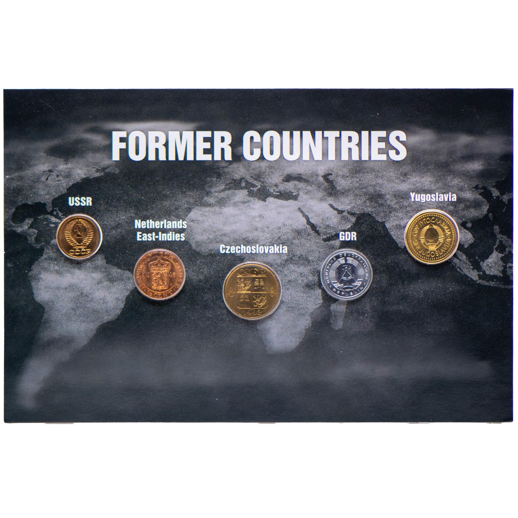 Former Countries | Blistercard | 5 Coin Set | USSR, East-Indies, Czechoslovakia, GDR, Yugoslavia