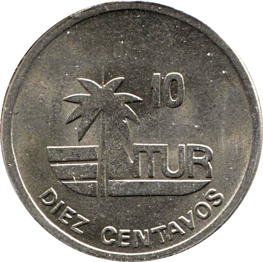 10 Centavos Coin | 21mm | INTUR | Non-magnetic | Km:415.2 | 1989