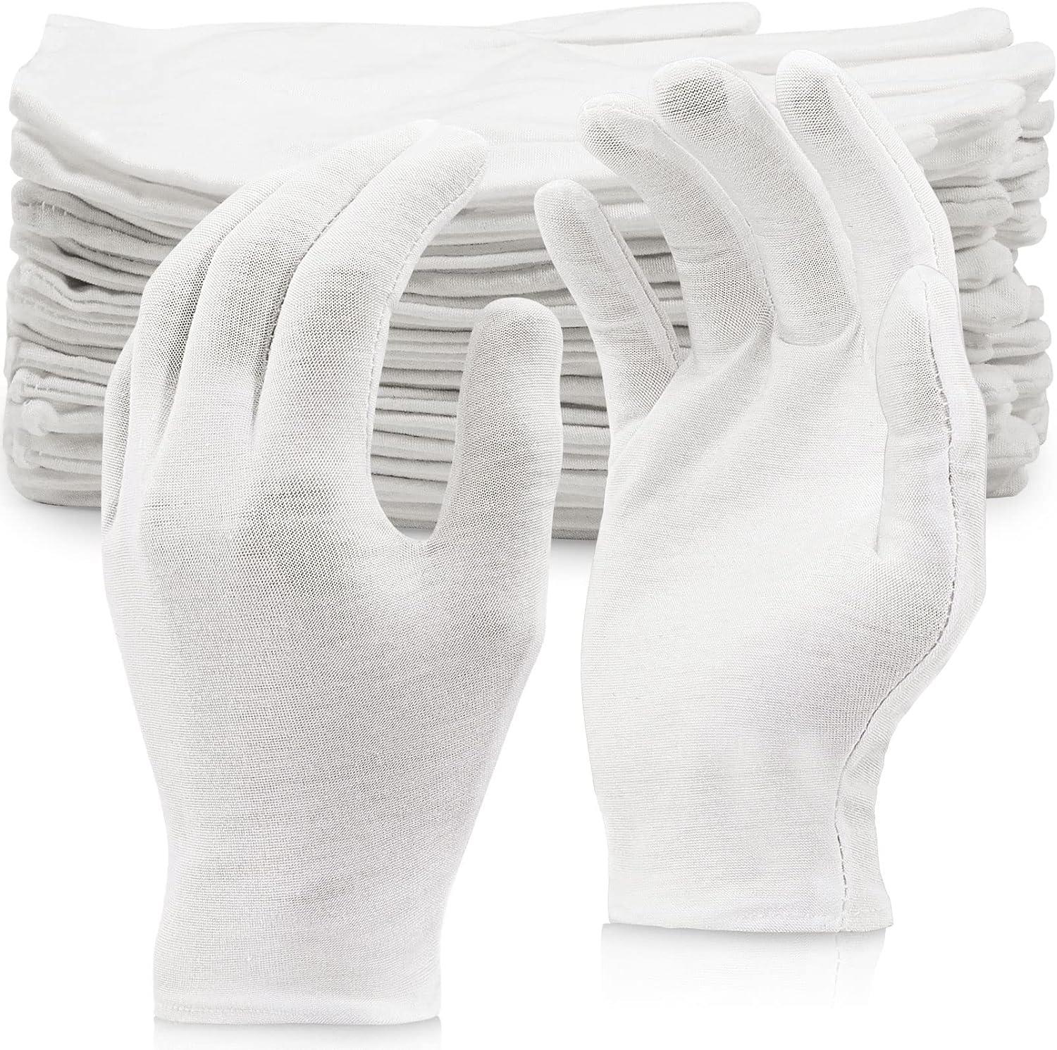 10 Pairs Cotton Gloves | Coin Jewelry | White