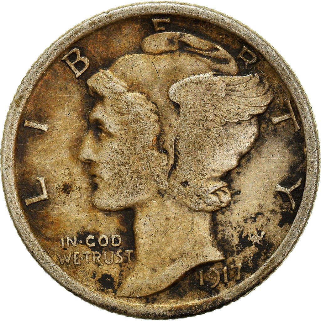 United States | 1 Dime Coin | Lady Liberty | Phrygian cap | KM140 | 1916 - 1945