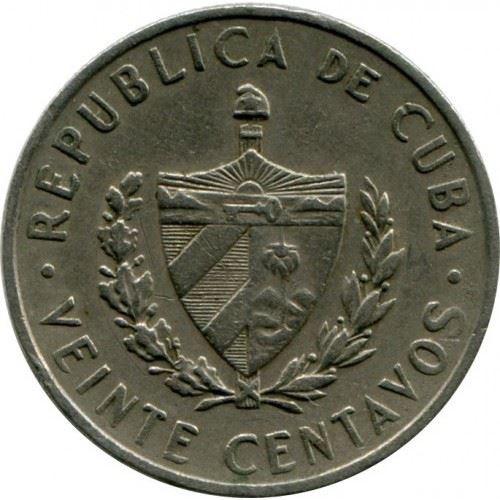 20 Centavos Coin | José Martí | Km:31 | 1962 - 1968