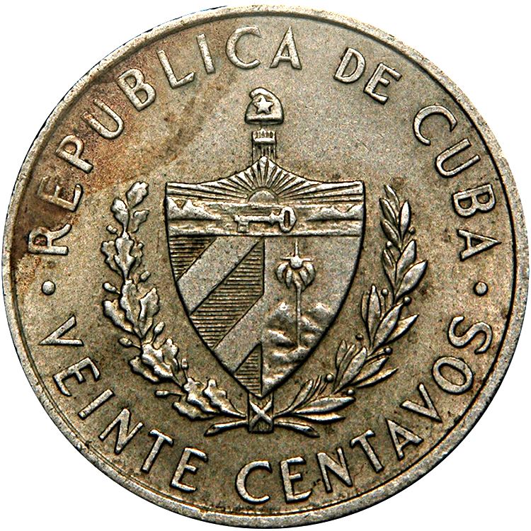 20 Centavos Coin | José Martí | Km:31 | 1962 - 1968