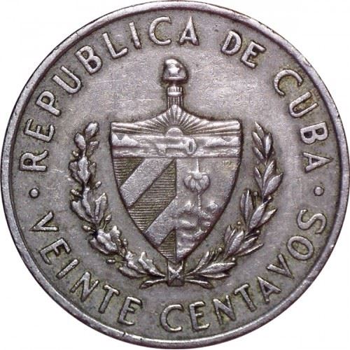 20 Centavos Coin | José Martí | Km:31 | 1962 - 1968