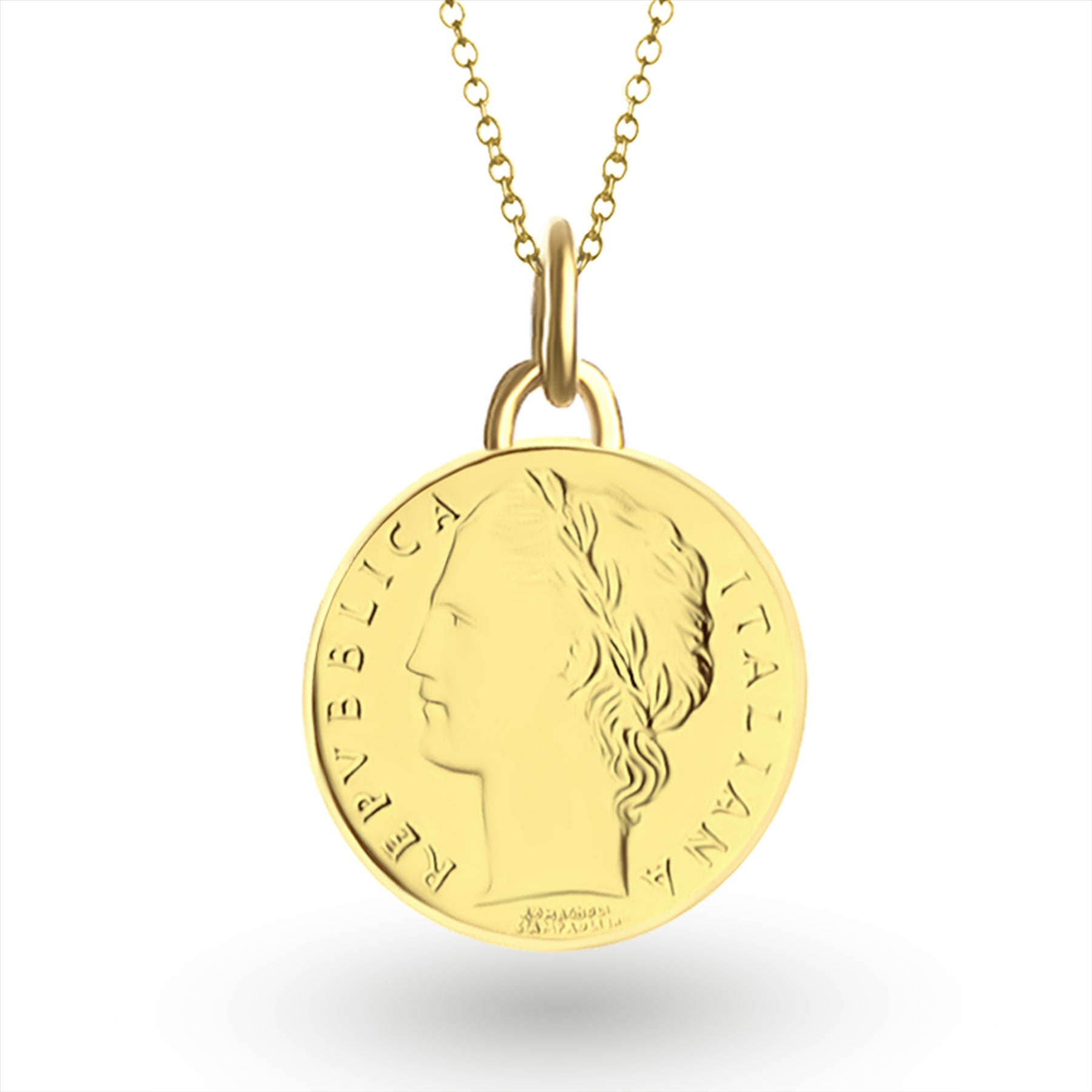 24K Gold Plated Genuine Italian 100 Lira Coin Medallion | Necklace | 1990 - 1992