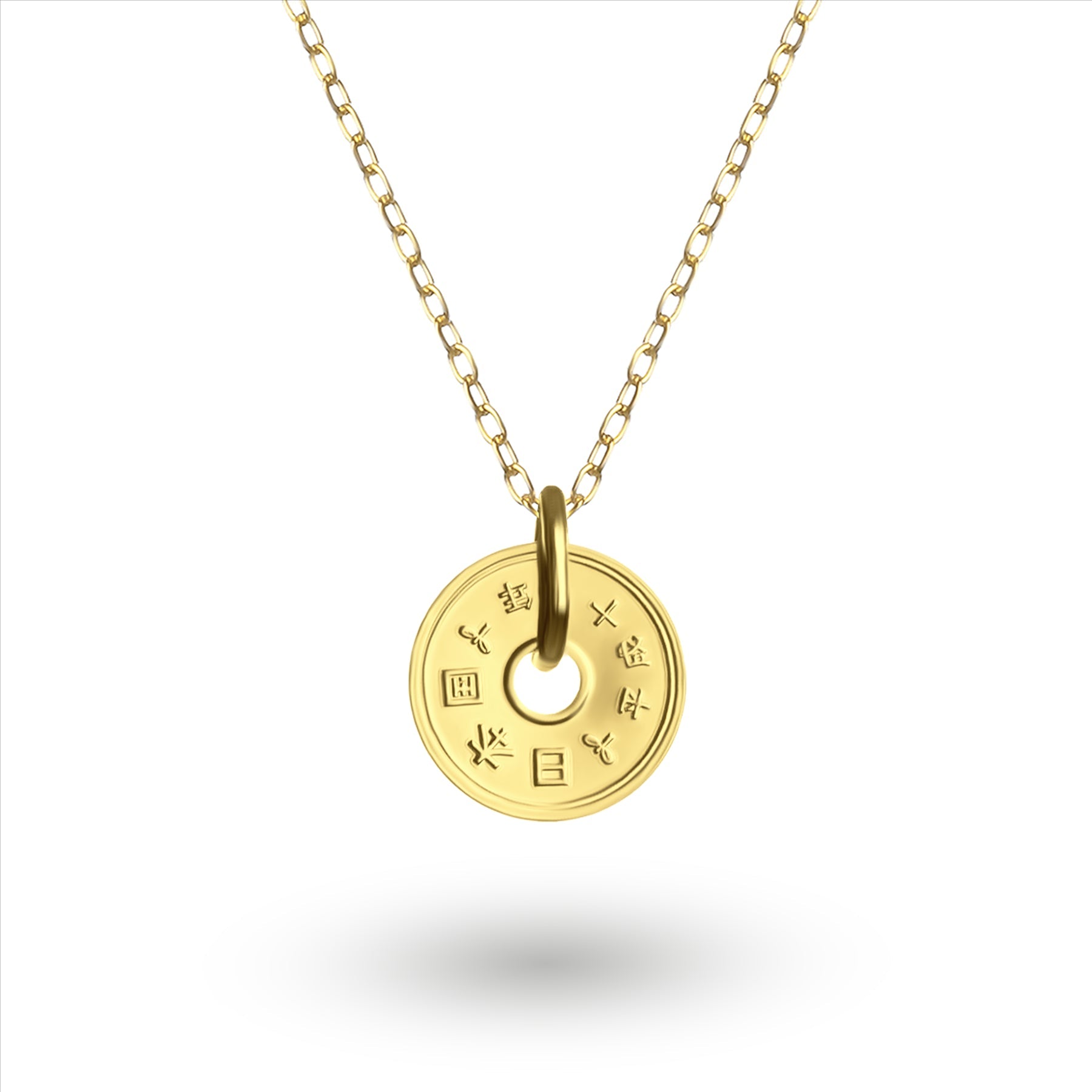 24K Gold Plated Genuine Japanese 5 Yen Coin Necklace | Medallion | 1949 - 2024