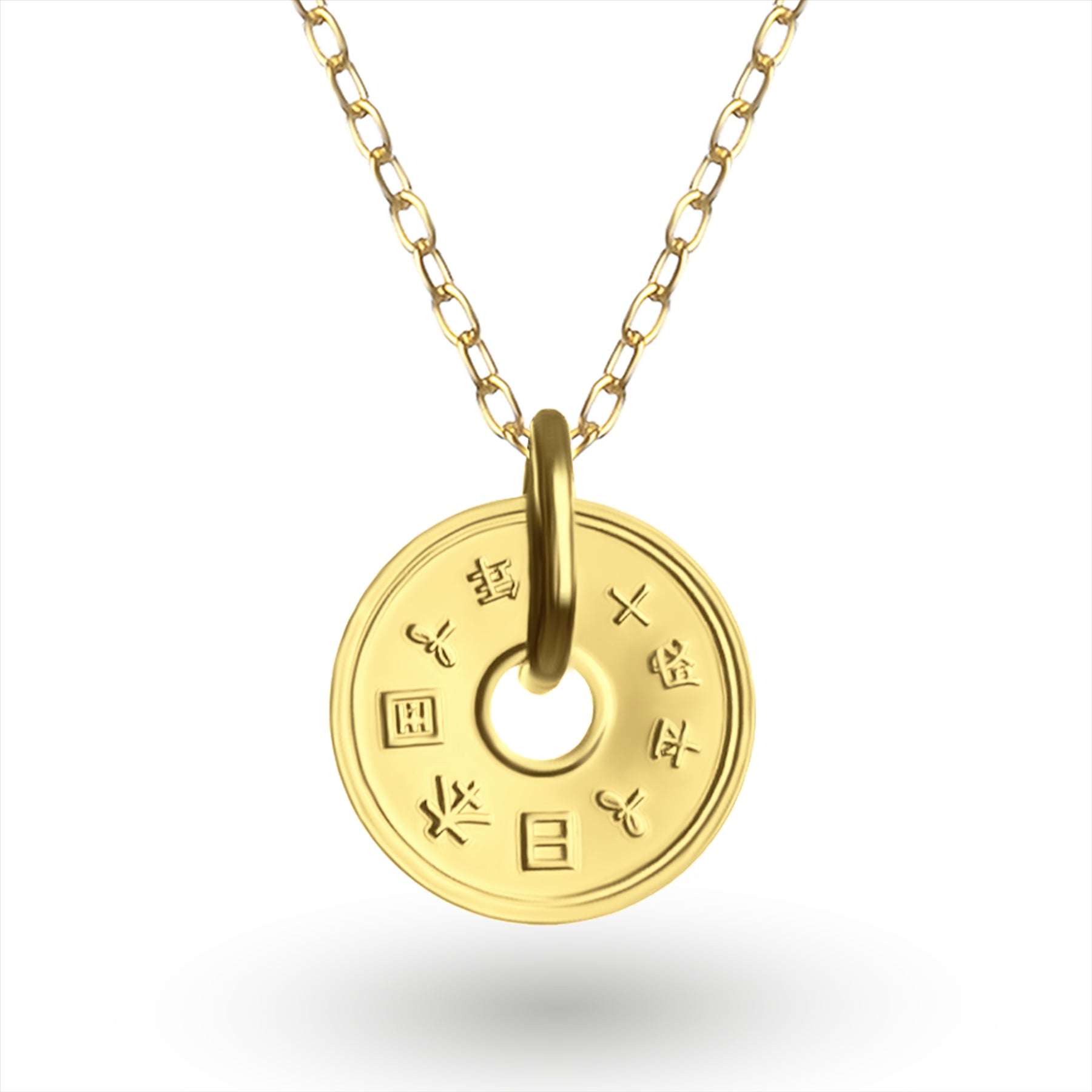 24K Gold Plated Genuine Japanese 5 Yen Coin Necklace | Medallion | 1949 - 2024