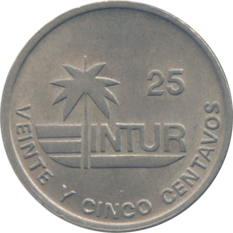 25 Centavos Coin | INTUR | Non-magnetic | Km:418.2 | 1989