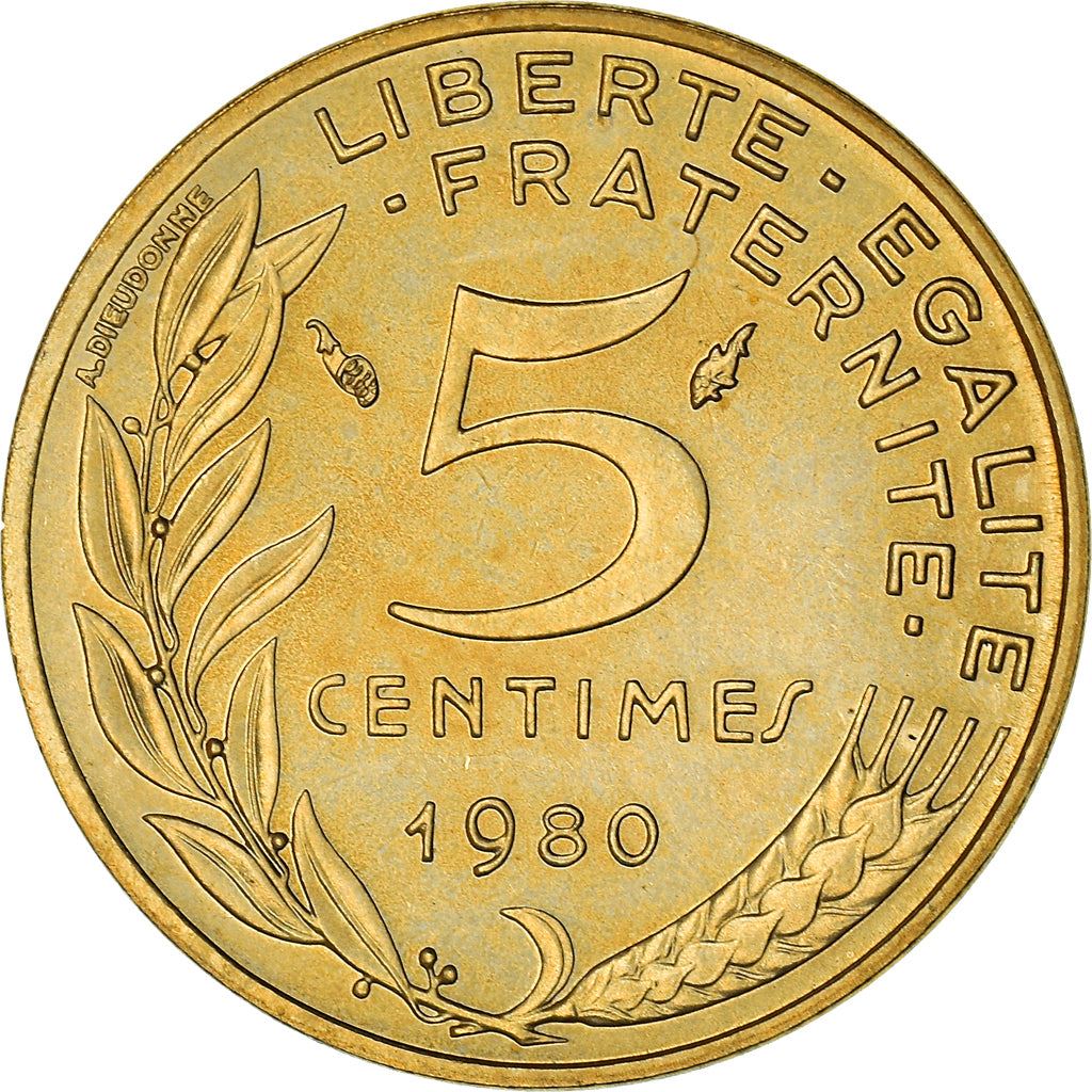 French Coin 5 Centimes | KM933 | France | 1966 - 2001