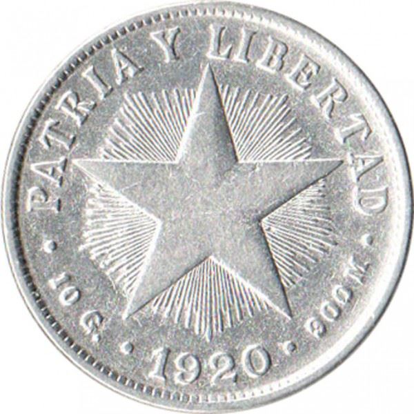 40 Centavos Coin | Silver | Km:14 | 1915 - 1920