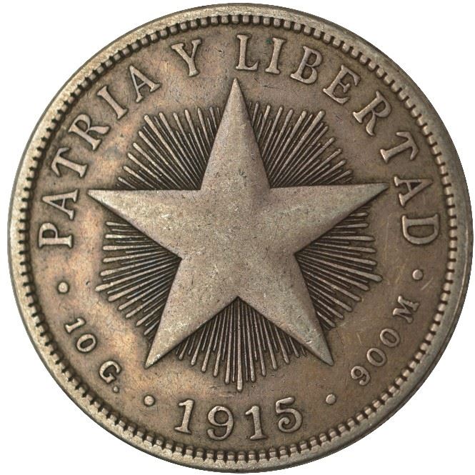 40 Centavos Coin | Silver | Km:14 | 1915 - 1920