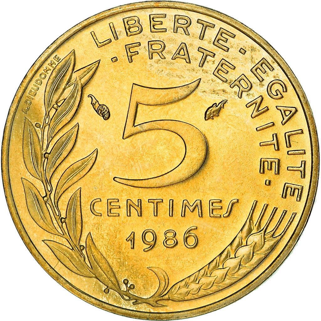 French Coin 5 Centimes | KM933 | France | 1966 - 2001