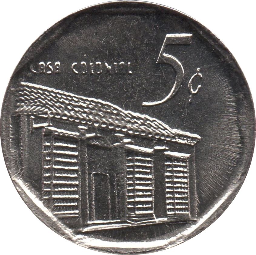 5 Centavos Coin | Colonial house | Km:575.1 | 1994 - 2018