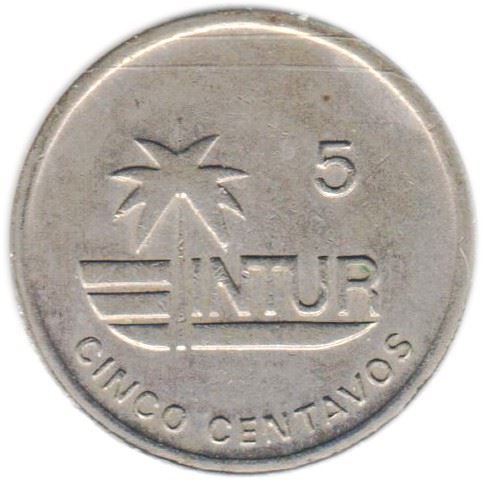 5 Centavos Coin | INTUR | Non-magnetic | Km:412.3 | 1989