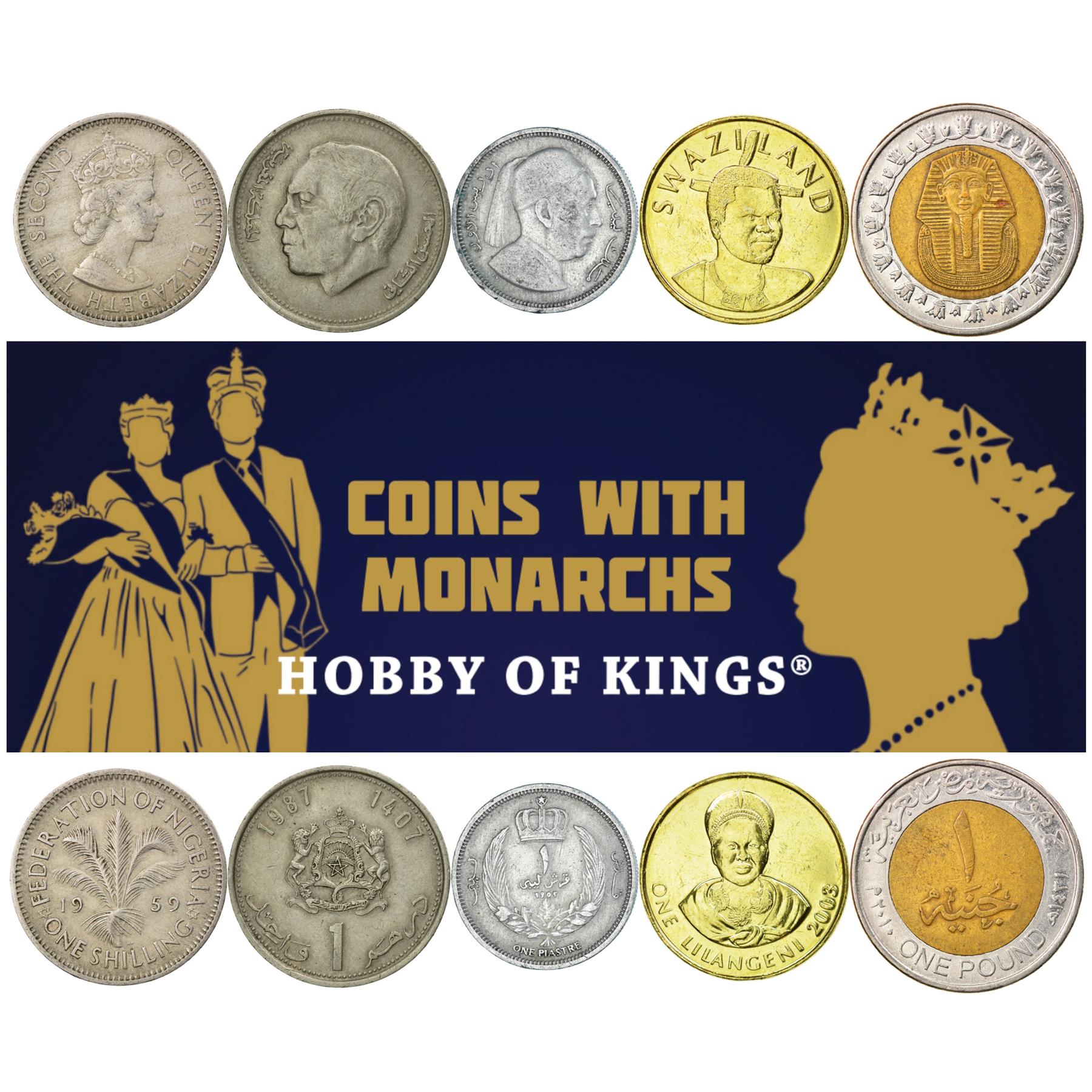 5 Coin Collection | Monarchs of Africa | King | Queen | Pharaoh | Kingdom | Realm | Kingship | Queenship | Crown | Ruler | Majesty | Nobility