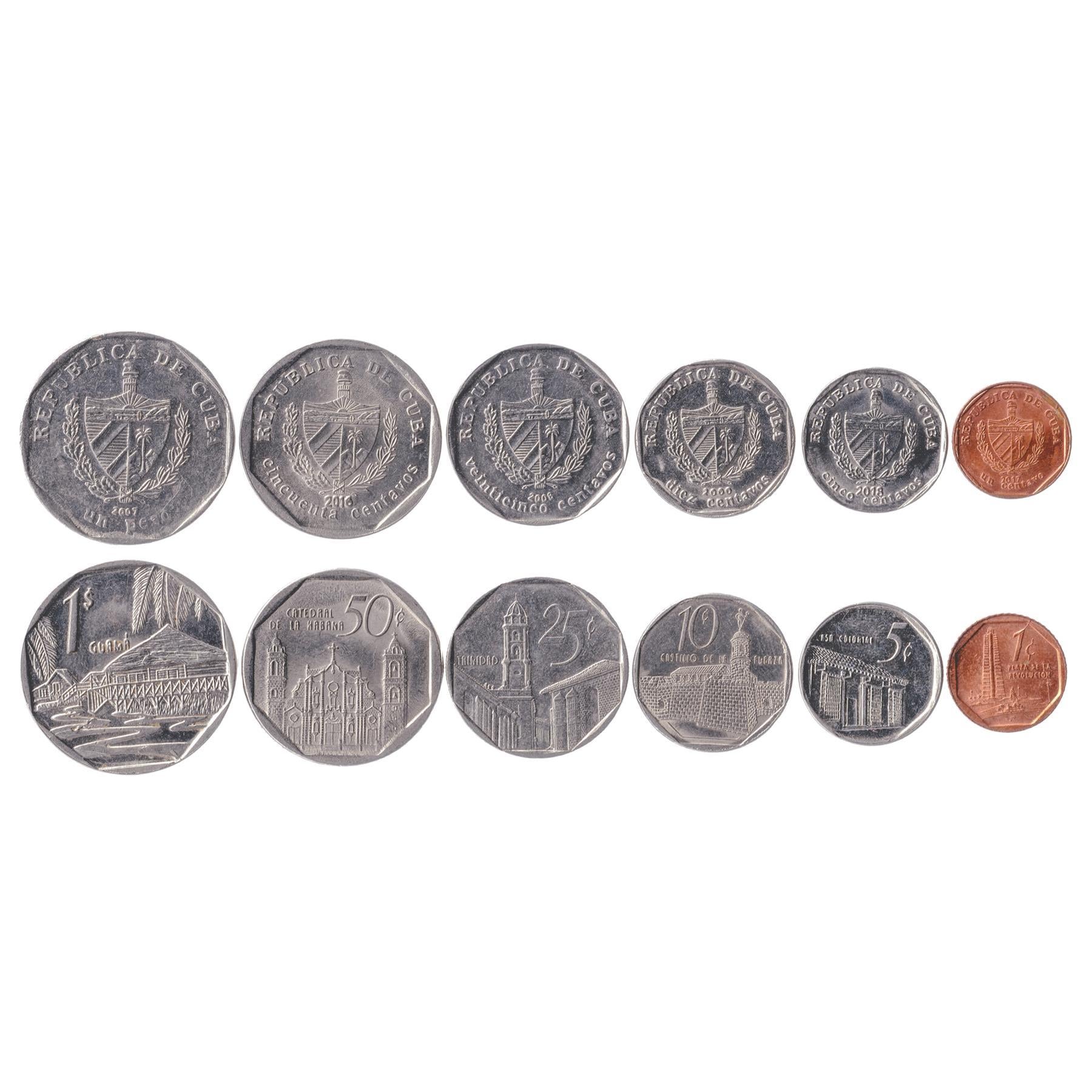 6 Coin Set | 1 5 10 25 50 Centavos 1 Peso | 1994 - 2018