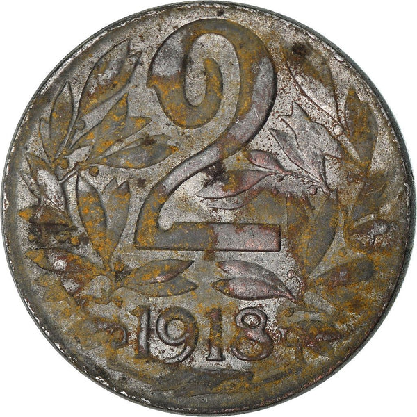 Austrian Empire | 2 Hellers Coin | Austrian Escutcheon | Km:2824 | 1916 - 1918