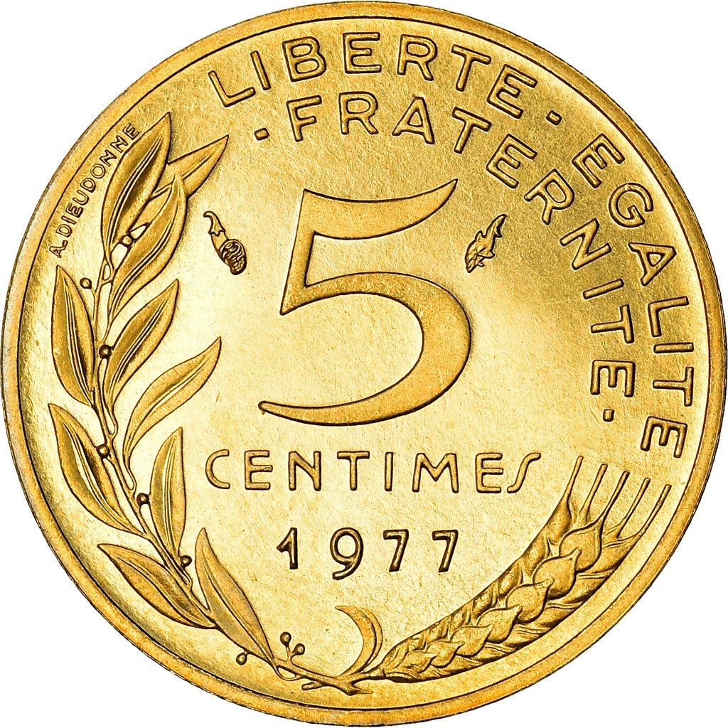 French Coin 5 Centimes | KM933 | France | 1966 - 2001