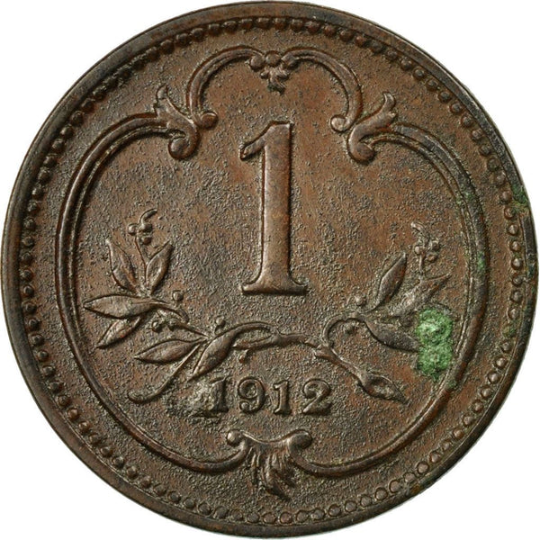 Austrian Empire | 1 Heller Coin | Art Nouveau | Habsburg-Lorraine Shield | Km:2800 | 1892 - 1916