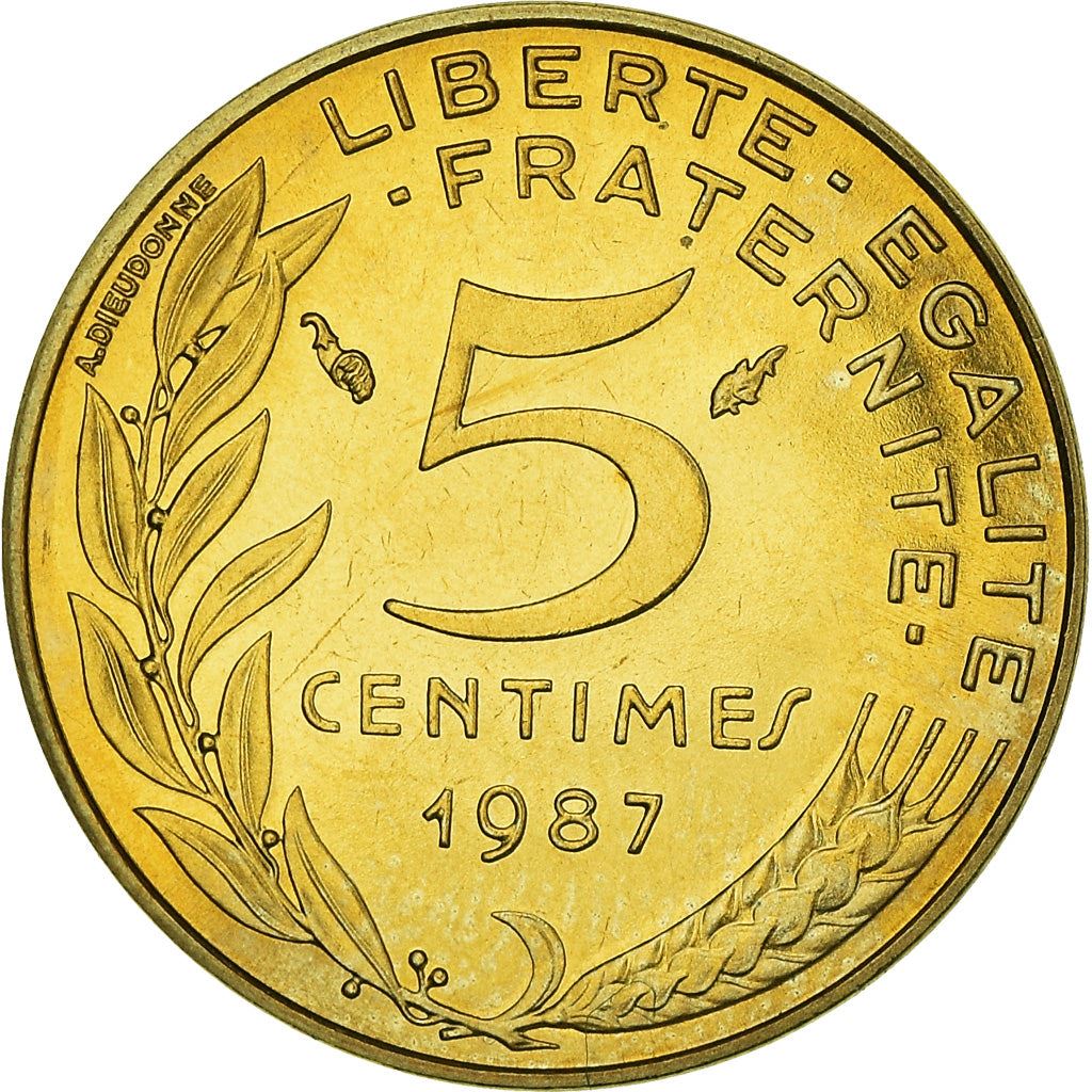 French Coin 5 Centimes | KM933 | France | 1966 - 2001