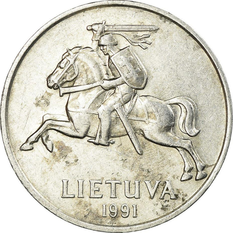 Lithuania Coin Lithuanian 5 Centai | Vytis | Horse | Knight | KM87 | 1991