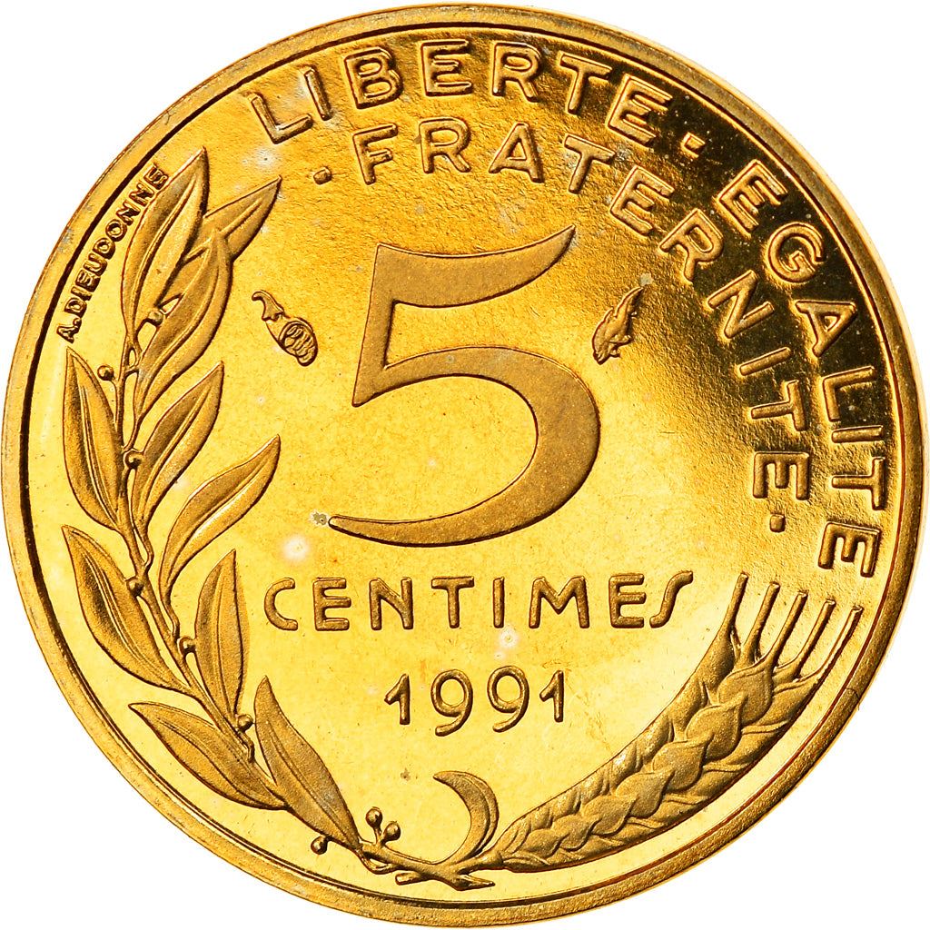 French Coin 5 Centimes | KM933 | France | 1966 - 2001