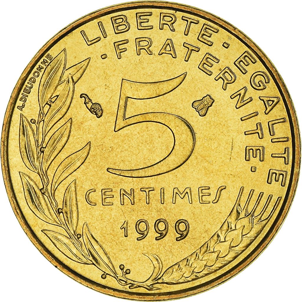 French Coin 5 Centimes | KM933 | France | 1966 - 2001