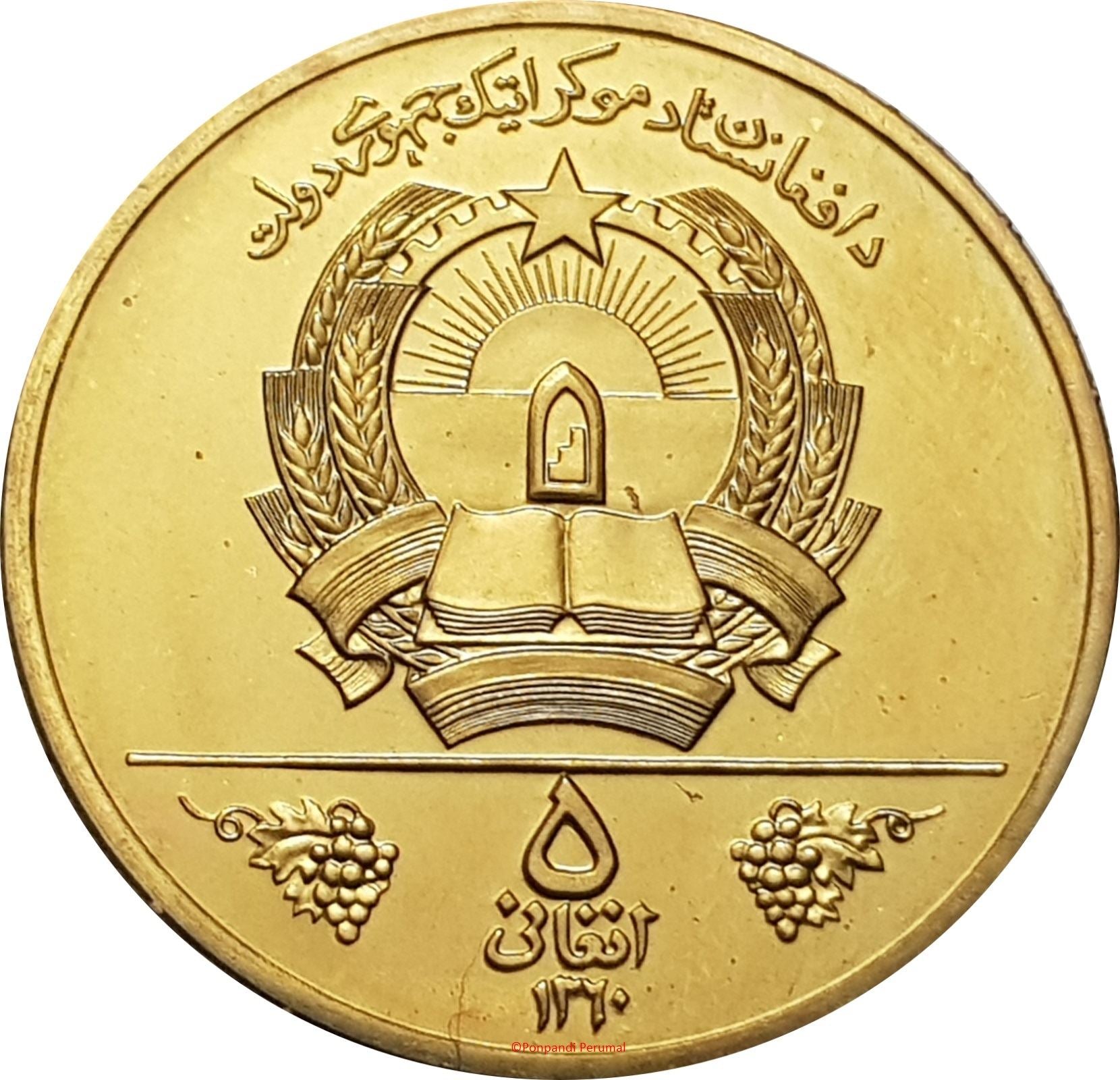 Afghanistan | 5 Afghanis Coin | FAO | KM1001 | 1981