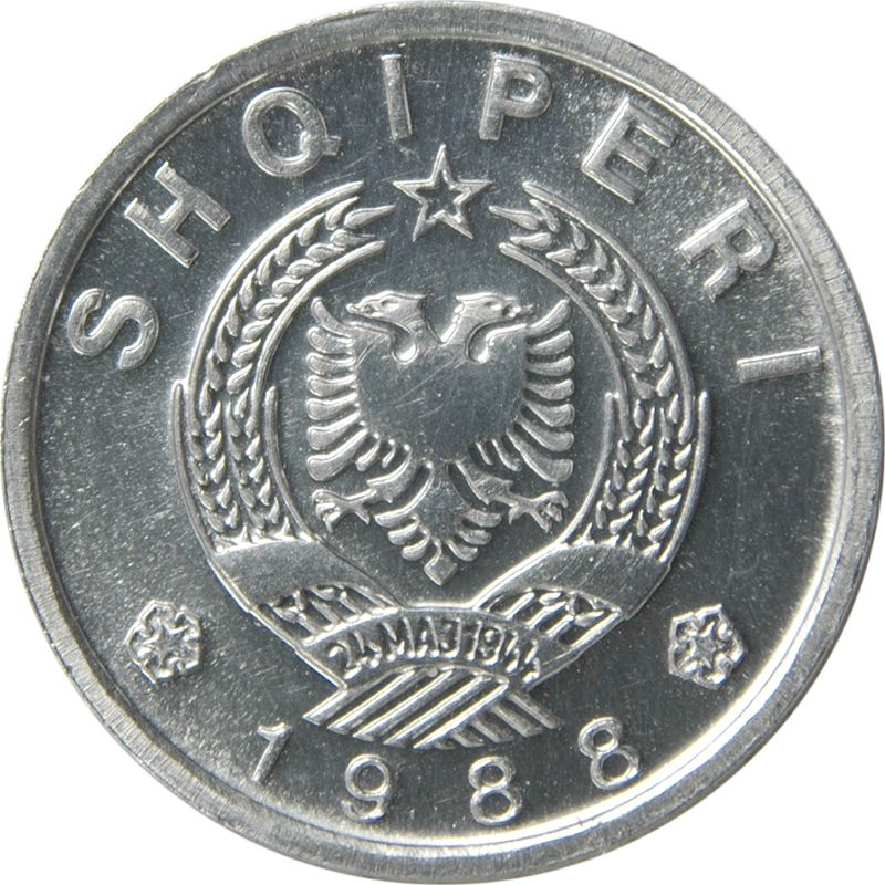 Albanian 10 Qindarka Coin | Pentagon shaped Roses | KM60 | 1988