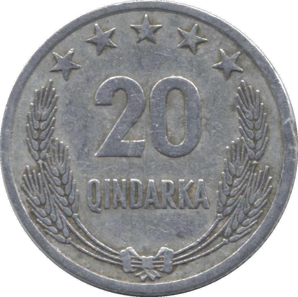 Albanian 20 Qindarka Coin | Star | KM41 | 1964