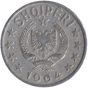 Albanian 50 Qindarka Coin | Star | KM42 | 1964