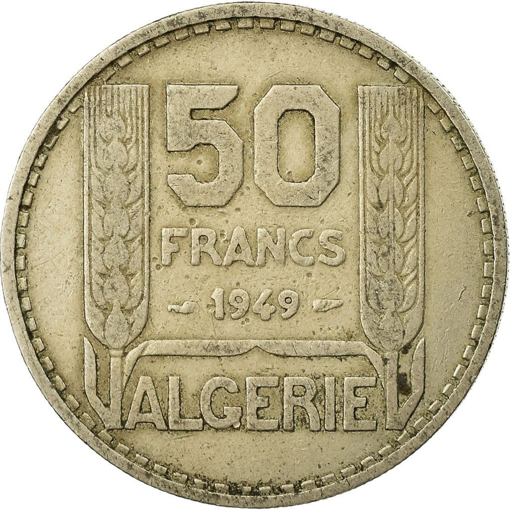 Algeria 50 Francs Coin | Marrianne | Phrygian Cap | KM92 | 1949