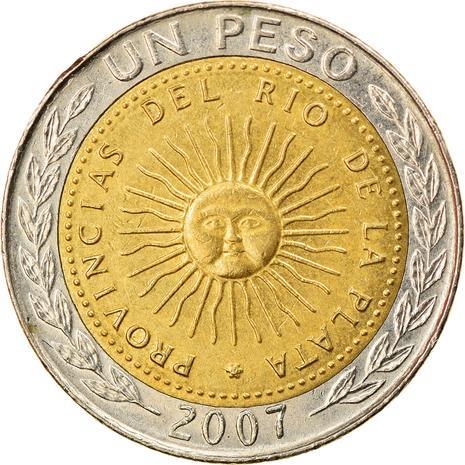 Argentina 1 Peso | National Sun Coin | KM112 | 1994 - 2016