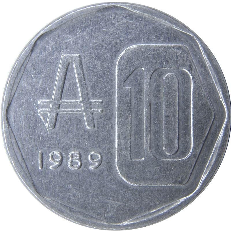Argentina 10 Australes Coin | House of Agreement | KM102 | 1989