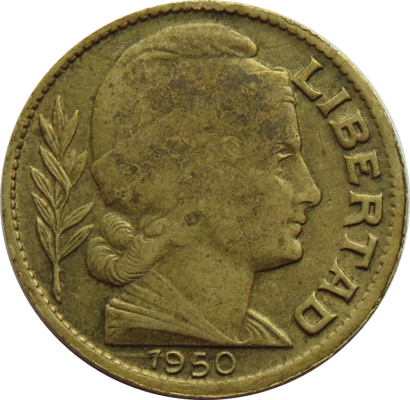 Argentina 10 Centavos Coin | Wheatear | Bull | Liberty | KM41 | 1942 - 1950