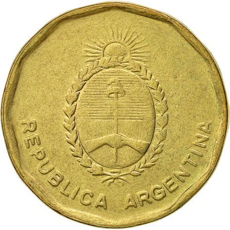 Argentina 10 Centavos | Rising of Argentina | Sun Coin | KM98 | 1985 - 1988