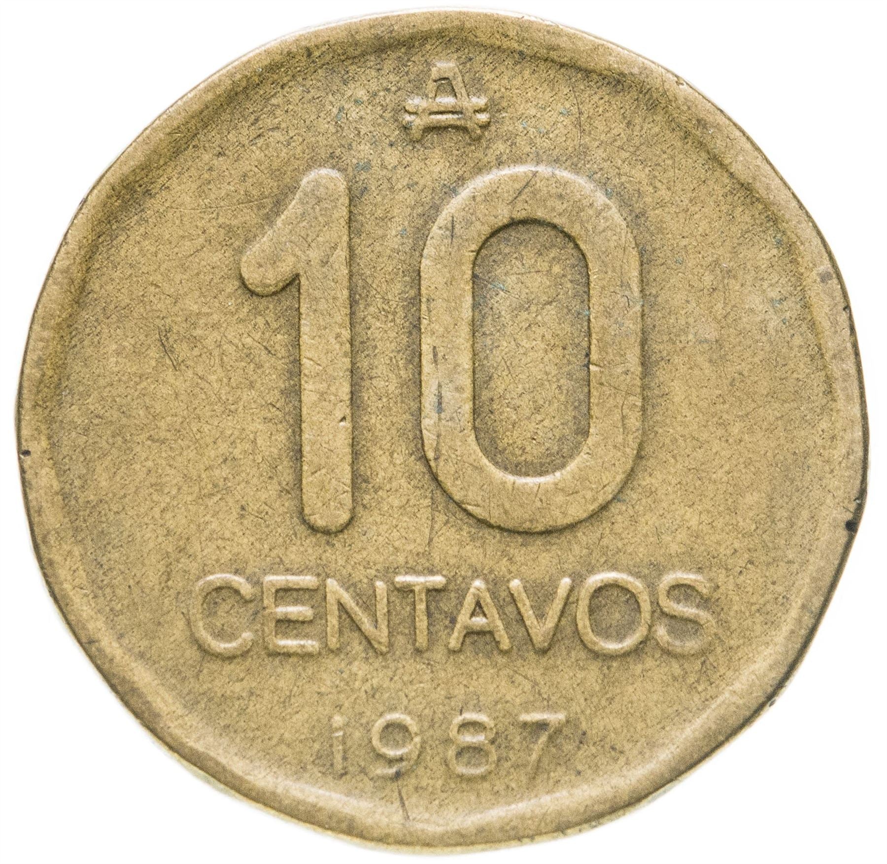 Argentina 10 Centavos | Rising of Argentina | Sun Coin | KM98 | 1985 - 1988