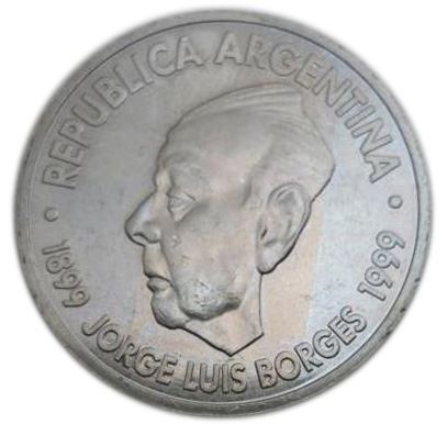 Argentina 2 Pesos Coin | Jorge Luis Borges | Labyrinth | 1999