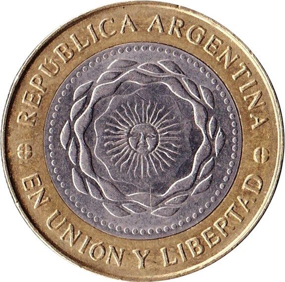 Argentina 2 Pesos | May Revolution | Bicentenario Logo Coin | KM165 | 2010 - 2016