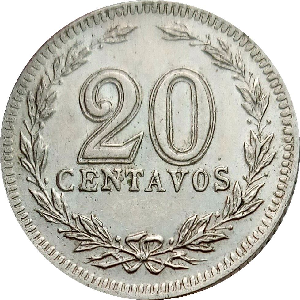 Argentina | 20 Centavos Coin | Oudine | Phrygian cap | 1896 - 1942