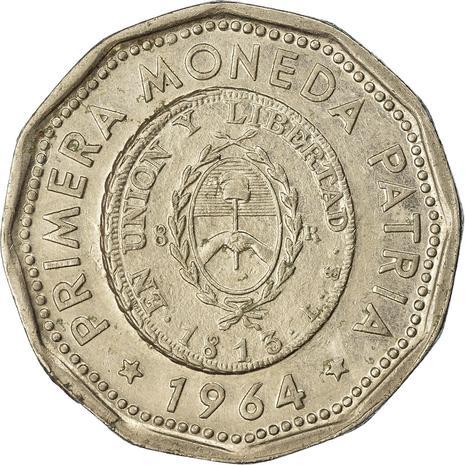 Argentina 25 Pesos | El Sol de Mayo | Pico | Gorro Frigio Coin | KM61 | 1964 - 1968