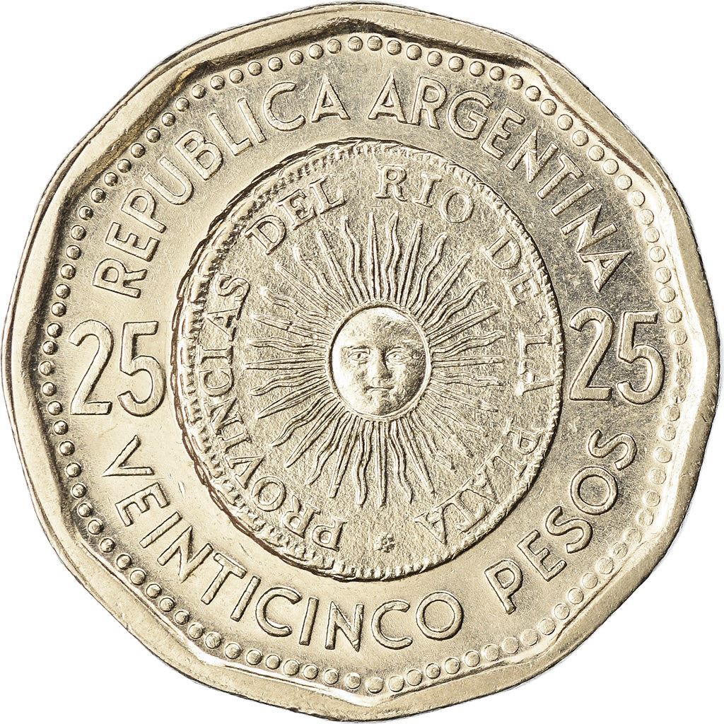 Argentina 25 Pesos | El Sol de Mayo | Pico | Gorro Frigio Coin | KM61 | 1964 - 1968