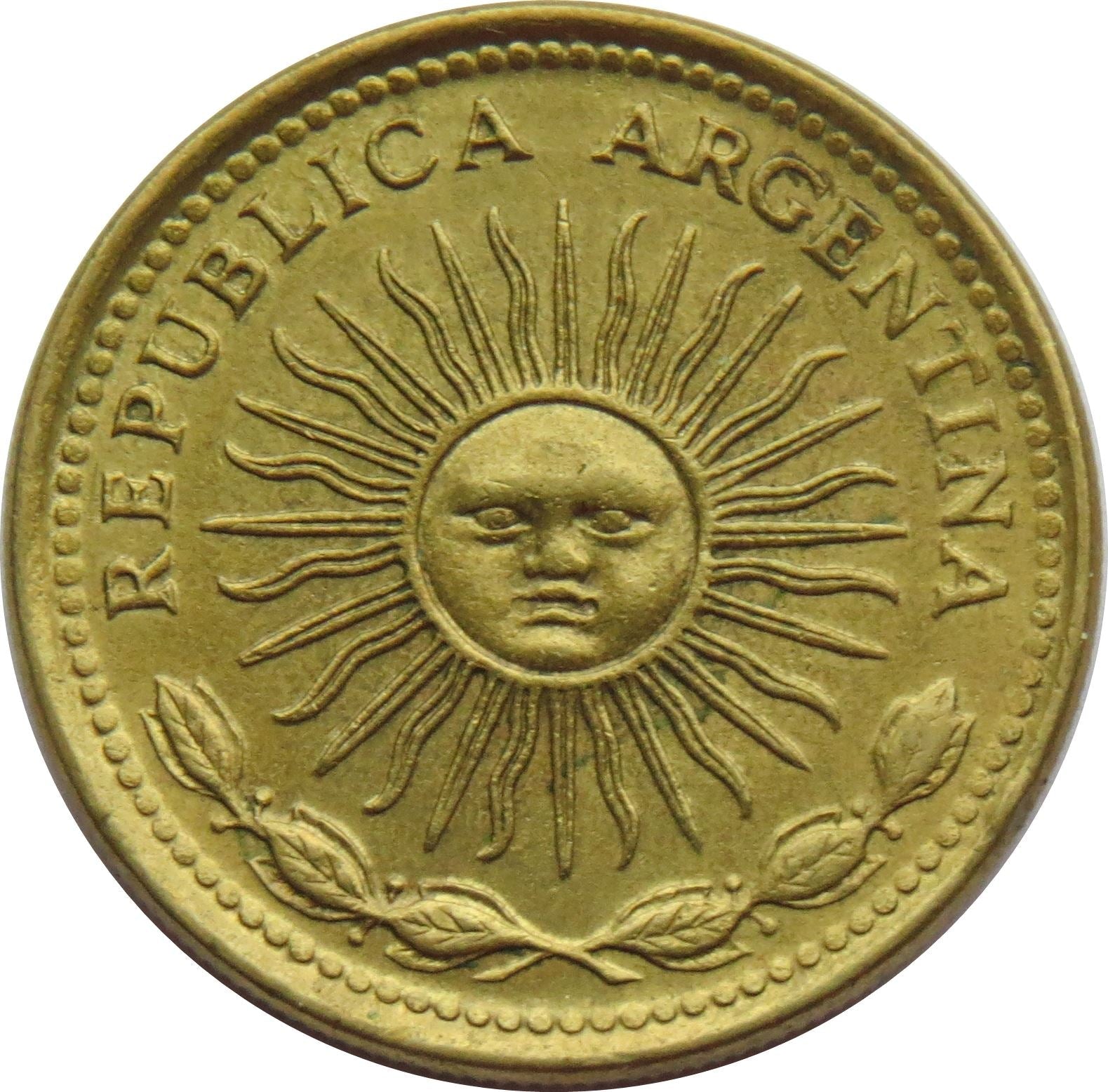 Argentina 5 Pesos Coin | Sol de Mayo | Sun | KM71 | 1976 - 1977