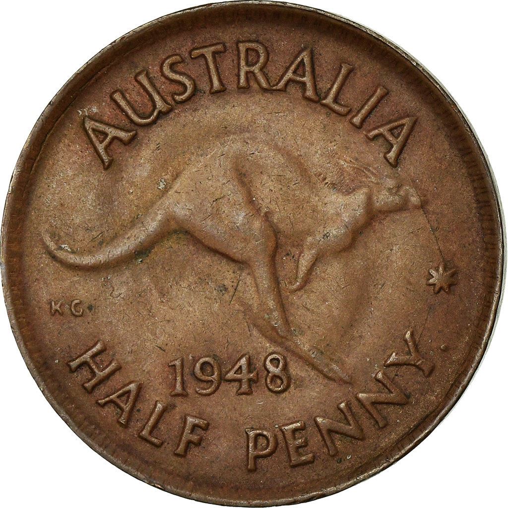 Australia | 1/2 Penny Coin | George VI | Kangaroo | KM41 | 1939 - 1948