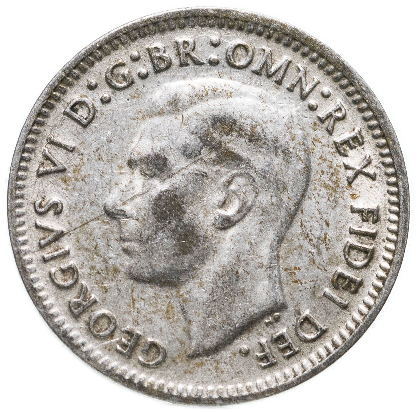 Australia | 3 Pence Coin | George VI | Silver | KM44 | 1949 - 1952