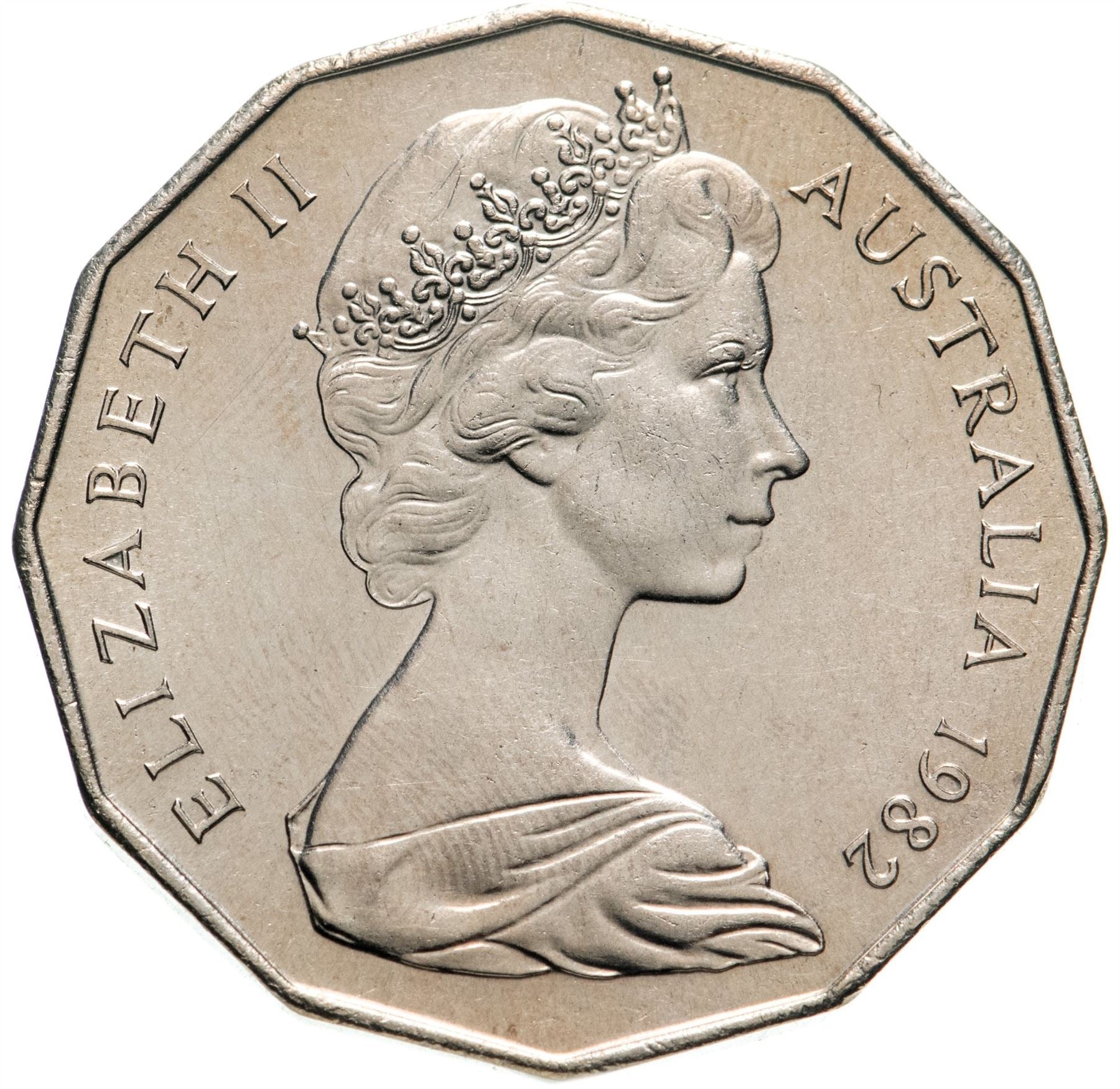 Australia | 50 Cents Coin | Elizabeth II | Brisbane Commonwealth Games | KM74 | 1982