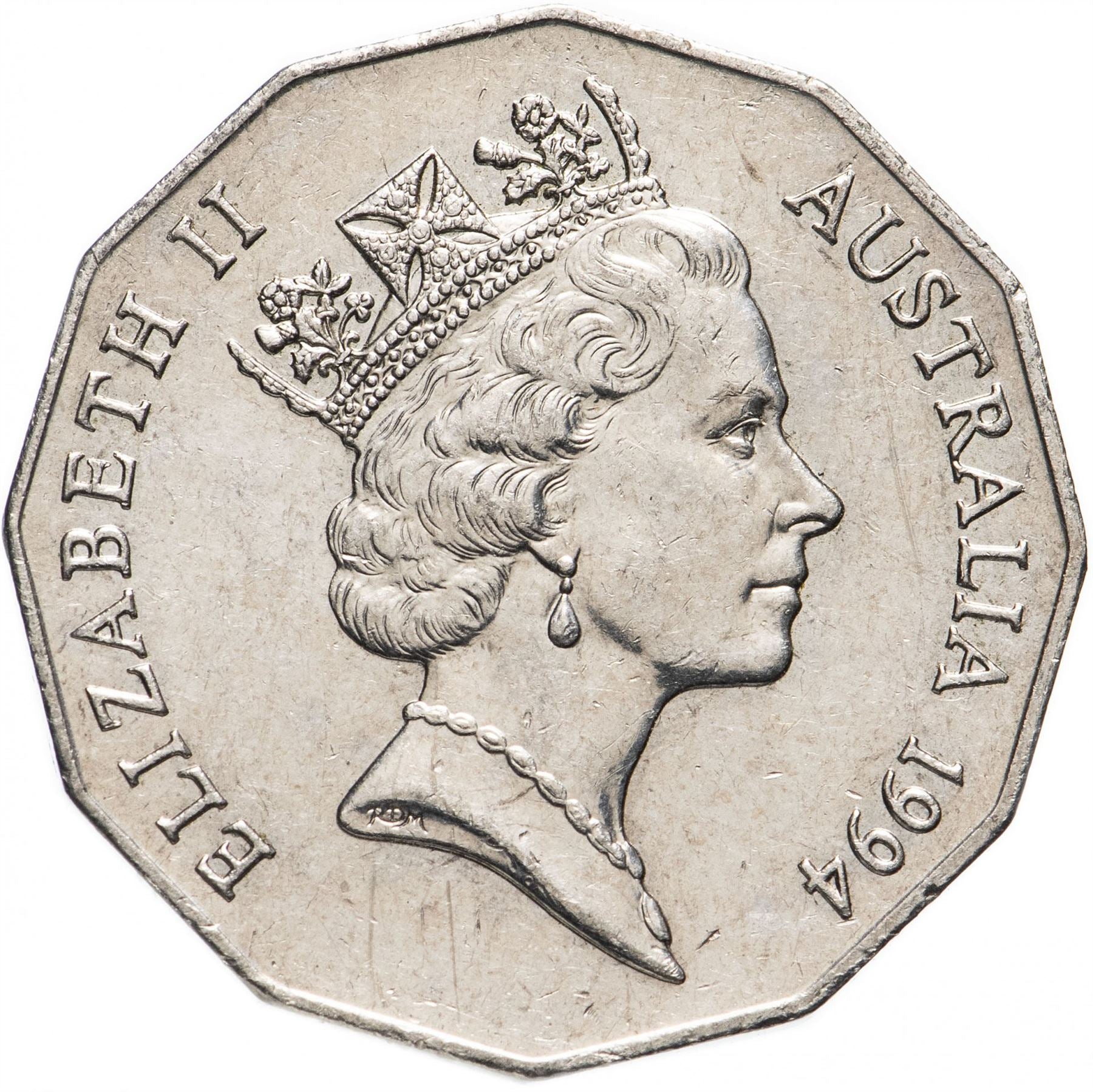 Australia | 50 Cents Coin | Elizabeth II | Family Year | Child Drawing | KM257 | 1994