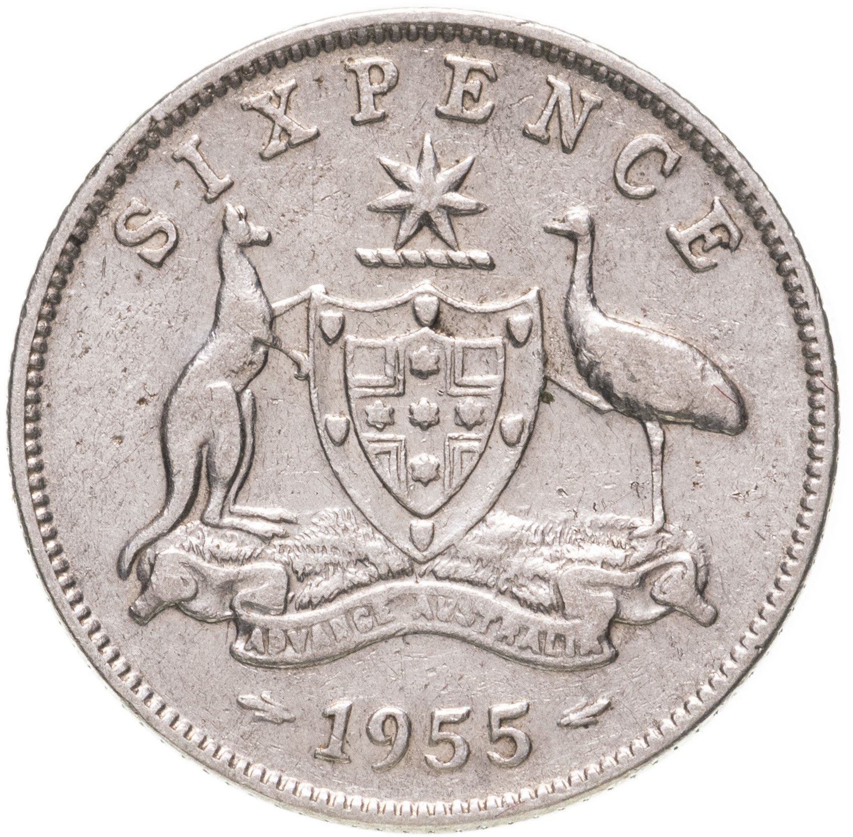 Australia | 6 Pence Coin | Elizabeth II | KM58 | 1955 - 1963