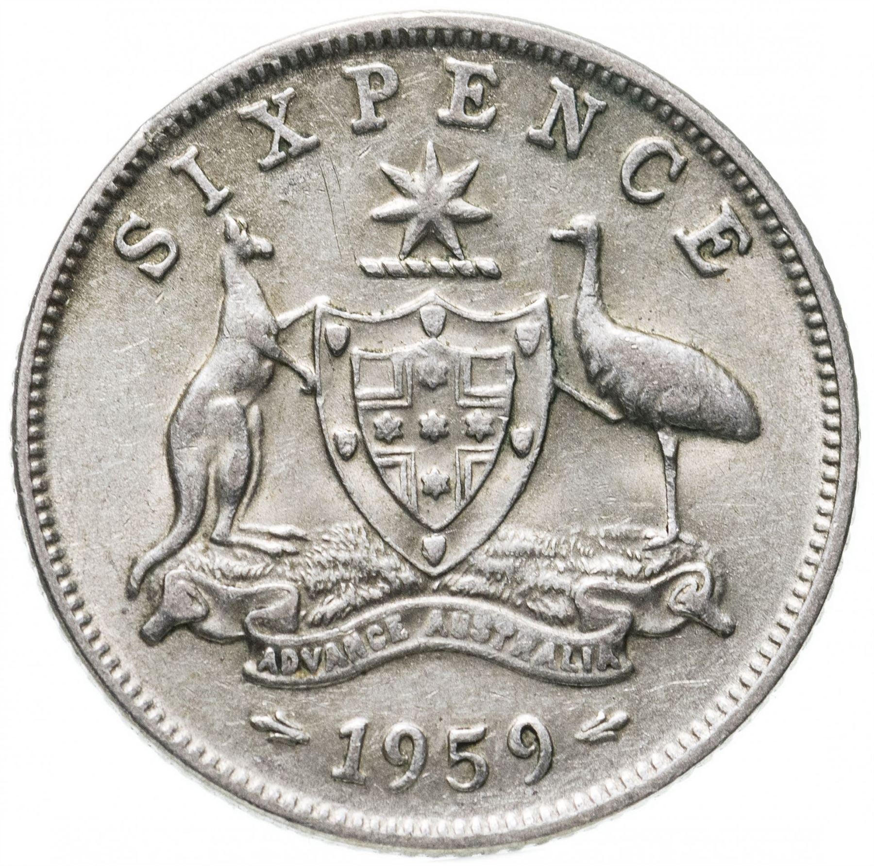 Australia | 6 Pence Coin | Elizabeth II | KM58 | 1955 - 1963